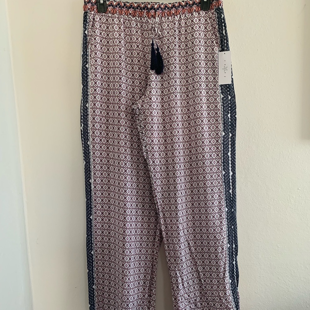 Wide leg print pant